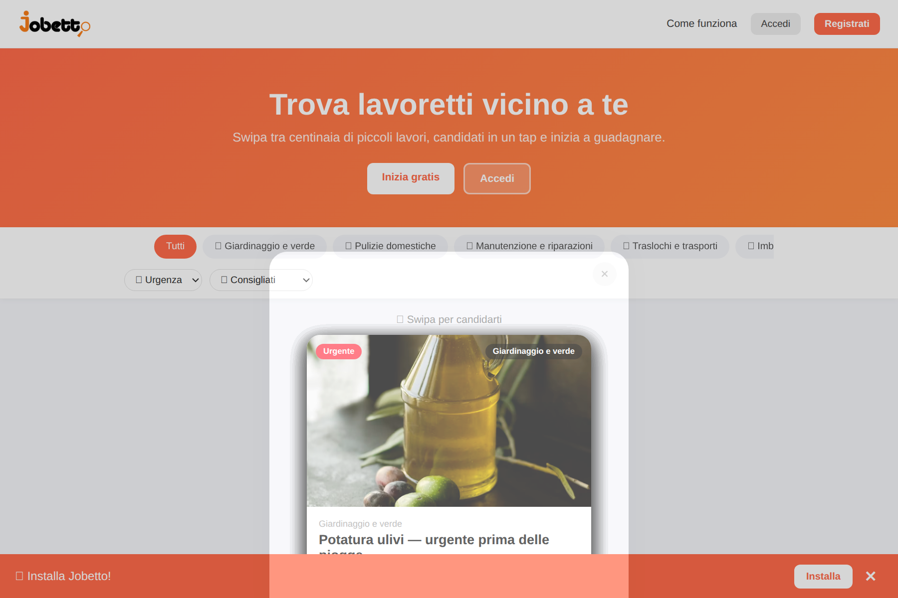 Anteprima del sito Jobetto