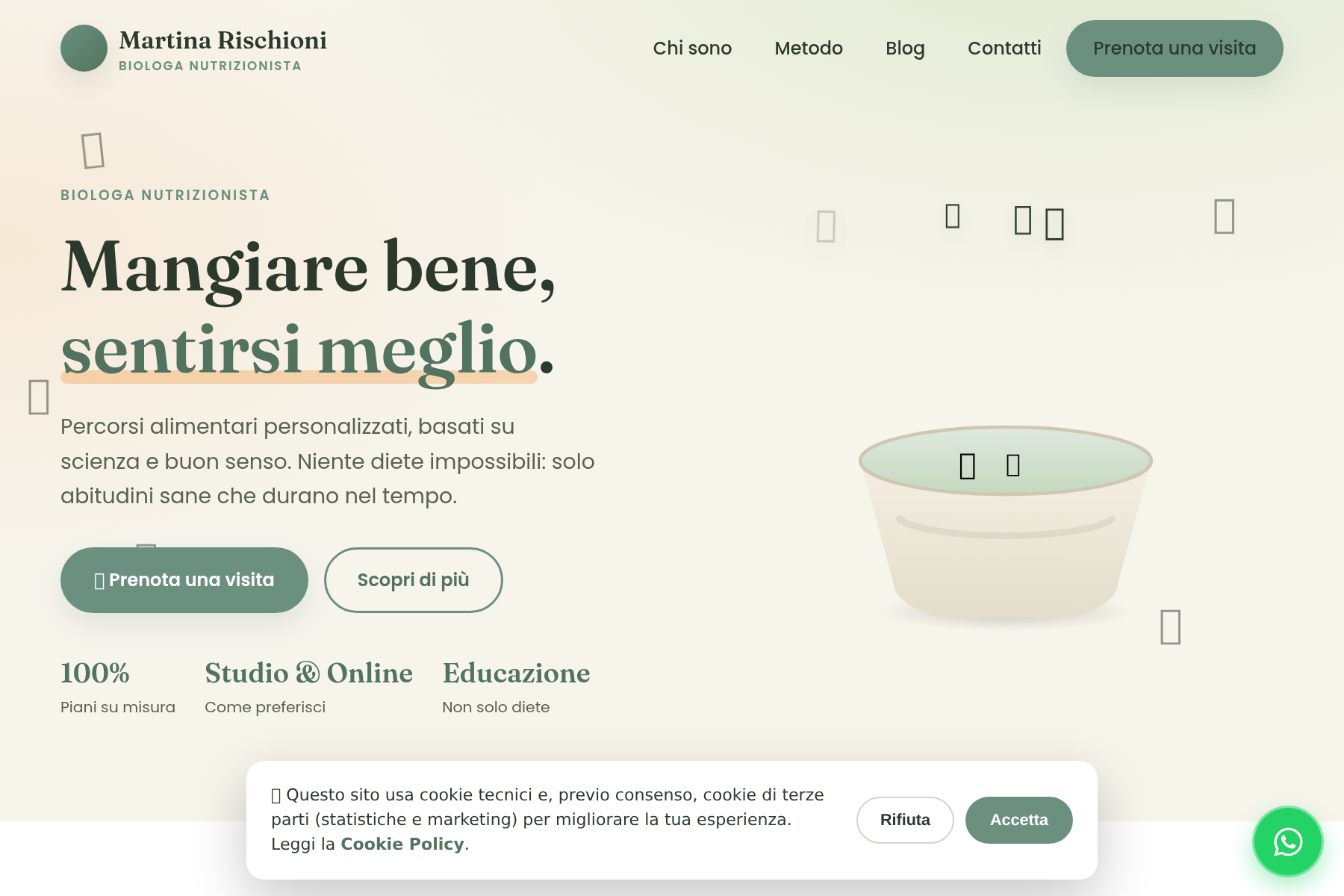Anteprima del sito Martina Rischioni Nutrizionista