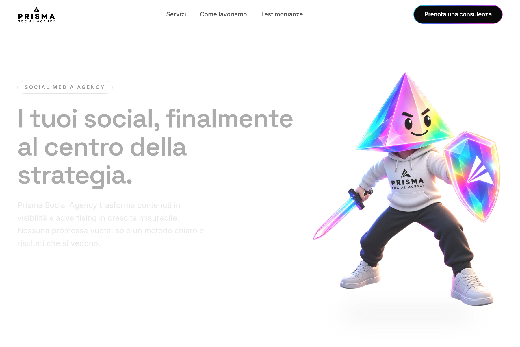 Anteprima del sito Prisma Social Agency